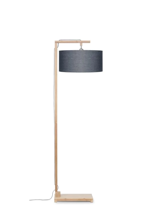 Good & Mojo Lampadaires Lampadaire En Bambou Abat-jour En Lin Gris Foncé, H. 174cm 3 Good & Mojo Lampadaires Lampadaire En Bambou Abat-jour En Lin Gris Foncé, H. 174cm
