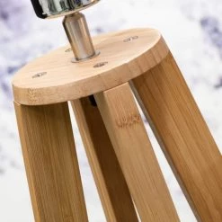 Good & Mojo Lampadaires Lampadaire En Bambou Abat-jour En Lin Lin Foncé, H. 158cm -Lampadaires || Lustres || Guirlandes et décorations lumineuses Soldes lampadaire en bambou abat jour en lin lin fonce h 158cm 1