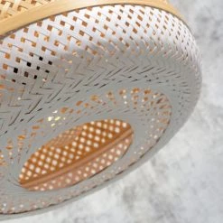 Good & Mojo Lampadaires Lampadaire En Bambou Blanc H176cm -Lampadaires || Lustres || Guirlandes et décorations lumineuses Soldes lampadaire en bambou blanc h176cm 2