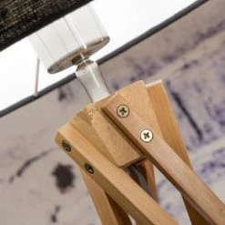 Good & Mojo Lampadaires Lampadaire En Bambou Et Lin Noir H160cm -Lampadaires || Lustres || Guirlandes et décorations lumineuses Soldes lampadaire en bambou et lin noir h160cm 2