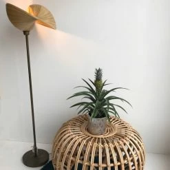 HYDILE Lampadaires Lampadaire En Bambou Et Pied En Bronze H138 -Lampadaires || Lustres || Guirlandes et décorations lumineuses Soldes lampadaire en bambou et pied en bronze h138 2