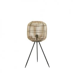 Mica Decorations Lampadaires Lampadaire En Bambou Marron Et Métal Noir H76,5