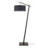 Good & Mojo Lampadaires Lampadaire En Bambou Noir/lin H176cm -Lampadaires || Lustres || Guirlandes et décorations lumineuses Soldes lampadaire en bambou noir lin h176cm 24