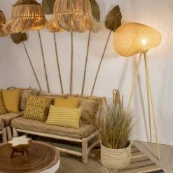 Now’s Home Lampadaires Lampadaire En Bambou Pieds En Bois H165 -Lampadaires || Lustres || Guirlandes et décorations lumineuses Soldes lampadaire en bambou pieds en bois h165 1