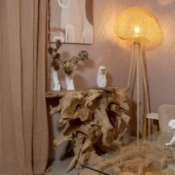 Now’s Home Lampadaires Lampadaire En Bambou Pieds En Bois H165 -Lampadaires || Lustres || Guirlandes et décorations lumineuses Soldes lampadaire en bambou pieds en bois h165 2