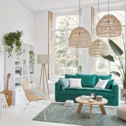 Maisons Du Monde Lampadaires Lampadaire En Bois D'eucalyptus Et Abat-jour En Fil De Coton Tressé Main écru H162 -Lampadaires || Lustres || Guirlandes et décorations lumineuses Soldes lampadaire en bois d eucalyptus et abat jour en fil de coton tresse main ecru h162 1000 16 23 223022 2