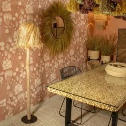 Now’s Home Lampadaires Lampadaire En Bois De Racine Et Abat Jour En Abaca -Lampadaires || Lustres || Guirlandes et décorations lumineuses Soldes lampadaire en bois de racine et abat jour en abaca 1