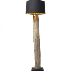 Kare Design Lampadaires Lampadaire En Bois Flotté Et Abat-jour En Coton Noir H171 -Lampadaires || Lustres || Guirlandes et décorations lumineuses Soldes lampadaire en bois flotte et abat jour en coton noir h171 2