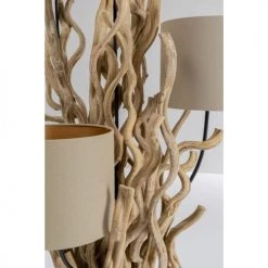 Kare Design Lampadaires Lampadaire En Bois Flotté Massif Et Abat-jour En Lin H154 -Lampadaires || Lustres || Guirlandes et décorations lumineuses Soldes lampadaire en bois flotte massif et abat jour en lin h154 2
