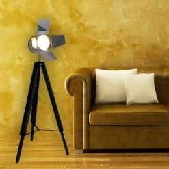 Keria Lampadaires Lampadaire En Bois Noir -Lampadaires || Lustres || Guirlandes et décorations lumineuses Soldes lampadaire en bois noir 14