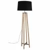 Maisons Du Monde Lampadaires Lampadaire En Chêne Et Abat-jour Noir H146
