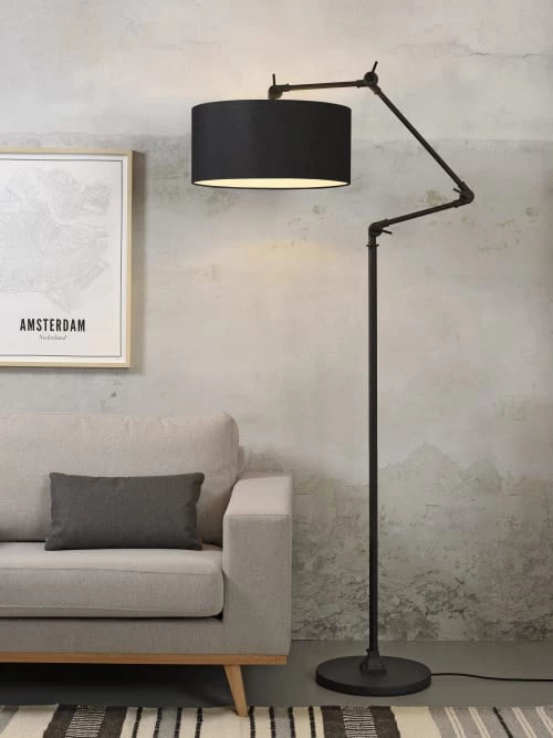 It's About Romi Lampadaires Lampadaire En Fer Abat-jour En Coton Noir, H. 190cm 4 It's About Romi Lampadaires Lampadaire En Fer Abat-jour En Coton Noir, H. 190cm – Image 2