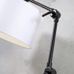 It's About Romi Lampadaires Lampadaire En Fer Abat-jour En Lin Lin Clair, H. 190cm -Lampadaires || Lustres || Guirlandes et décorations lumineuses Soldes lampadaire en fer abat jour en lin lin clair h 190cm 4