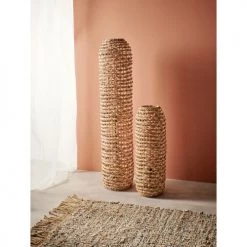 Pomax Lampadaires Lampadaire En Fibre Naturelle H120cm Naturel -Lampadaires || Lustres || Guirlandes et décorations lumineuses Soldes lampadaire en fibre naturelle h120cm naturel 1