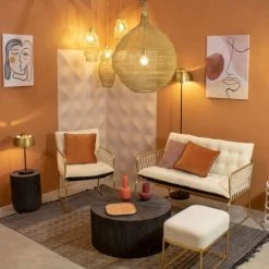 Pirouette Paris Lampadaires Lampadaire En Marbre Et Métal Noir Et Doré H160 -Lampadaires || Lustres || Guirlandes et décorations lumineuses Soldes lampadaire en marbre et metal noir et dore h160 3