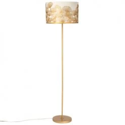 Maisons Du Monde Lampadaires Lampadaire En Métal Doré Abat-jour Blanc Ginkgo Doré H153