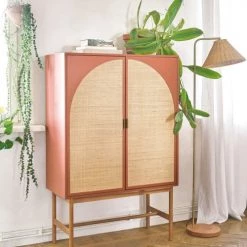 Maisons Du Monde Lampadaires Lampadaire En Métal Doré, Chêne Et Abat-jour En Rotin Tressé H160 -Lampadaires || Lustres || Guirlandes et décorations lumineuses Soldes lampadaire en metal dore chene et abat jour en rotin tresse h160 1000 13 21 218633 5