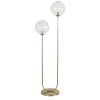 Maisons Du Monde Lampadaires Lampadaire En Métal Doré Et 2 Globes En Verre Ambré H161