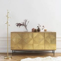 Maisons Du Monde Lampadaires Lampadaire En Métal Doré Et 6 Globes En Verre H160 -Lampadaires || Lustres || Guirlandes et décorations lumineuses Soldes lampadaire en metal dore et 6 globes en verre h160 1000 10 38 182488 10