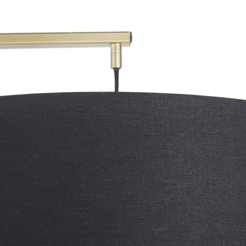Maisons Du Monde Lampadaires Lampadaire En Métal Doré Et Abat-jour En Coton Noir H181 4 Maisons Du Monde Lampadaires Lampadaire En Métal Doré Et Abat-jour En Coton Noir H181 – Image 2