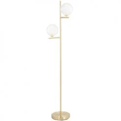 Maisons Du Monde Lampadaires Lampadaire En Métal Doré Et Globes En Verre H152