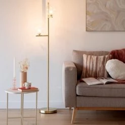 Maisons Du Monde Lampadaires Lampadaire En Métal Doré Et Globes En Verre H152 -Lampadaires || Lustres || Guirlandes et décorations lumineuses Soldes lampadaire en metal dore et globes en verre h152 1000 2 28 228890 5