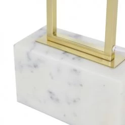 Maisons Du Monde Lampadaires Lampadaire En Métal Doré Et Marbre Blanc H159 -Lampadaires || Lustres || Guirlandes et décorations lumineuses Soldes lampadaire en metal dore et marbre blanc h159 1000 11 40 215044 2