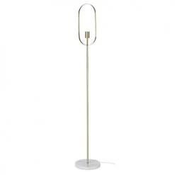 Maisons Du Monde Lampadaires Lampadaire En Métal Doré Et Marbre Blanc H160