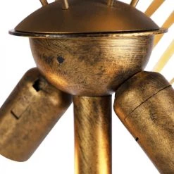 QAZQA Lampadaires Lampadaire En Métal Doré/laiton -Lampadaires || Lustres || Guirlandes et décorations lumineuses Soldes lampadaire en metal dore laiton 3