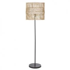 Maisons Du Monde Lampadaires Lampadaire En Métal Et Abat-jour En Rotin Beige H154