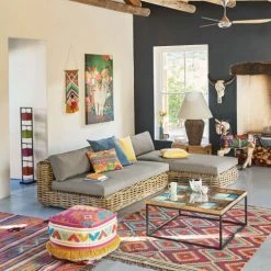 Maisons Du Monde Lampadaires Lampadaire En Métal Et Cuir De Chèvre Multicolore H 125 Cm -Lampadaires || Lustres || Guirlandes et décorations lumineuses Soldes lampadaire en metal et cuir de chevre multicolore h 125 cm 1000 6 35 130702 9