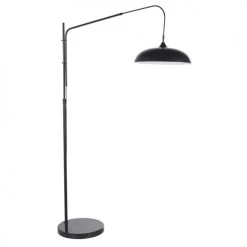 Maisons Du Monde Lampadaires Lampadaire En Métal Et Marbre Noirs Avec Bras Déporté H202