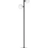 Wadiga Lampadaires Lampadaire En Métal Noir 2 Globes En Verre H130cm -Lampadaires || Lustres || Guirlandes et décorations lumineuses Soldes lampadaire en metal noir 2 globes en verre h130cm