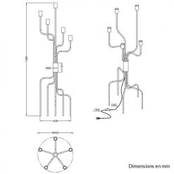 Trio Lampadaires Lampadaire En Métal Noir -Lampadaires || Lustres || Guirlandes et décorations lumineuses Soldes lampadaire en metal noir 67