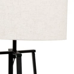 Maisons Du Monde Lampadaires Lampadaire En Métal Noir Et Abat-jour En Lin Recyclé H144 -Lampadaires || Lustres || Guirlandes et décorations lumineuses Soldes lampadaire en metal noir et abat jour en lin recycle h144 1000 2 11 228873 3