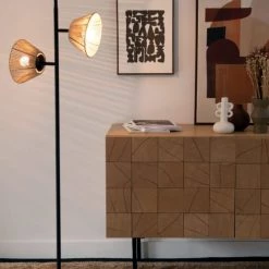 Maisons Du Monde Lampadaires Lampadaire En Métal Noir Et Corde Beige H149 -Lampadaires || Lustres || Guirlandes et décorations lumineuses Soldes lampadaire en metal noir et corde beige h149 1000 6 33 227993 3