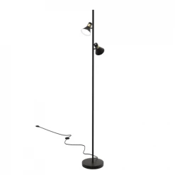 Rendez Vous Déco Lampadaires Lampadaire En Métal Noir Et Doré -Lampadaires || Lustres || Guirlandes et décorations lumineuses Soldes lampadaire en metal noir et dore 3