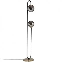 Maisons Du Monde Lampadaires Lampadaire En Métal Noir Et Globes En Verre Doré H130 -Lampadaires || Lustres || Guirlandes et décorations lumineuses Soldes lampadaire en metal noir et globes en verre dore h130 1000 9 33 223729 2