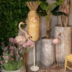 Now’s Home Lampadaires Lampadaire En Osier Pied En Métal H165 -Lampadaires || Lustres || Guirlandes et décorations lumineuses Soldes lampadaire en osier pied en metal h165 1