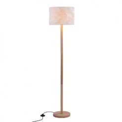 Rendez Vous Déco Lampadaires Lampadaire En Papier Blanc Et Bois D'hévéa -Lampadaires || Lustres || Guirlandes et décorations lumineuses Soldes lampadaire en papier blanc et bois d hevea 2