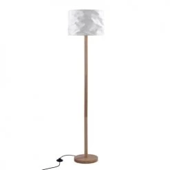 Rendez Vous Déco Lampadaires Lampadaire En Papier Blanc Et Bois D'hévéa