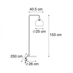 QAZQA Lampadaires Lampadaire En Plastique Noir -Lampadaires || Lustres || Guirlandes et décorations lumineuses Soldes lampadaire en plastique noir 1