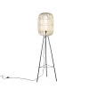 QAZQA Lampadaires Lampadaire En Rotin Beige
