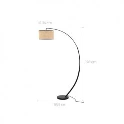 Rendez Vous Déco Lampadaires Lampadaire En Rotin Et Métal -Lampadaires || Lustres || Guirlandes et décorations lumineuses Soldes lampadaire en rotin et metal 1