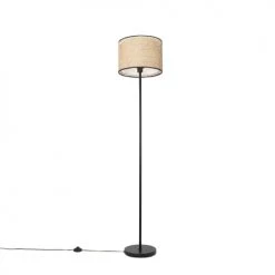 QAZQA Lampadaires Lampadaire En Rotin Naturel