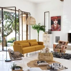 Maisons Du Monde Lampadaires Lampadaire En Rotin Tressé Et Métal Noir H.191cm -Lampadaires || Lustres || Guirlandes et décorations lumineuses Soldes lampadaire en rotin tresse et metal noir h 191cm 1000 8 4 165316 6