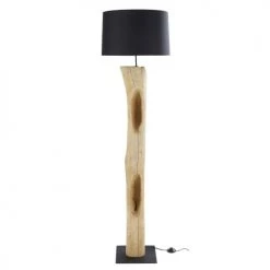 Maisons Du Monde Lampadaires Lampadaire En Saman Et Abat-jour Noir H172