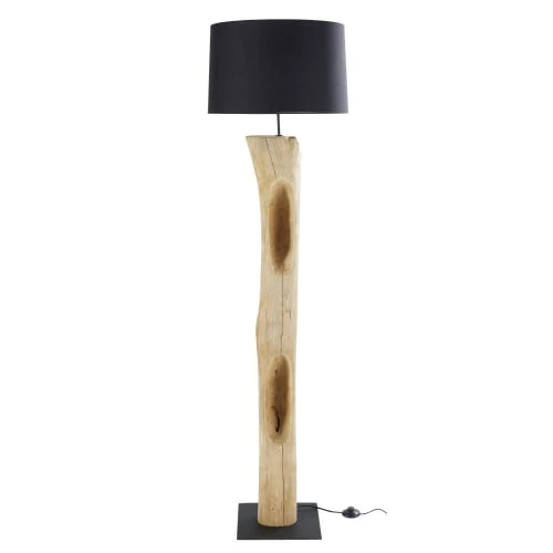 Maisons Du Monde Lampadaires Lampadaire En Saman Et Abat-jour Noir H172 3 Maisons Du Monde Lampadaires Lampadaire En Saman Et Abat-jour Noir H172