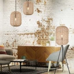 Trio Lampadaires Lampadaire En Sisal Naturel -Lampadaires || Lustres || Guirlandes et décorations lumineuses Soldes lampadaire en sisal naturel 5