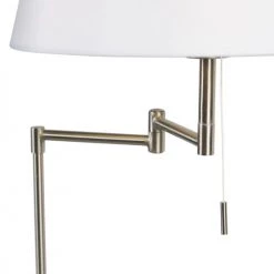 QAZQA Lampadaires Lampadaire En Tissu Blanc -Lampadaires || Lustres || Guirlandes et décorations lumineuses Soldes lampadaire en tissu blanc 10